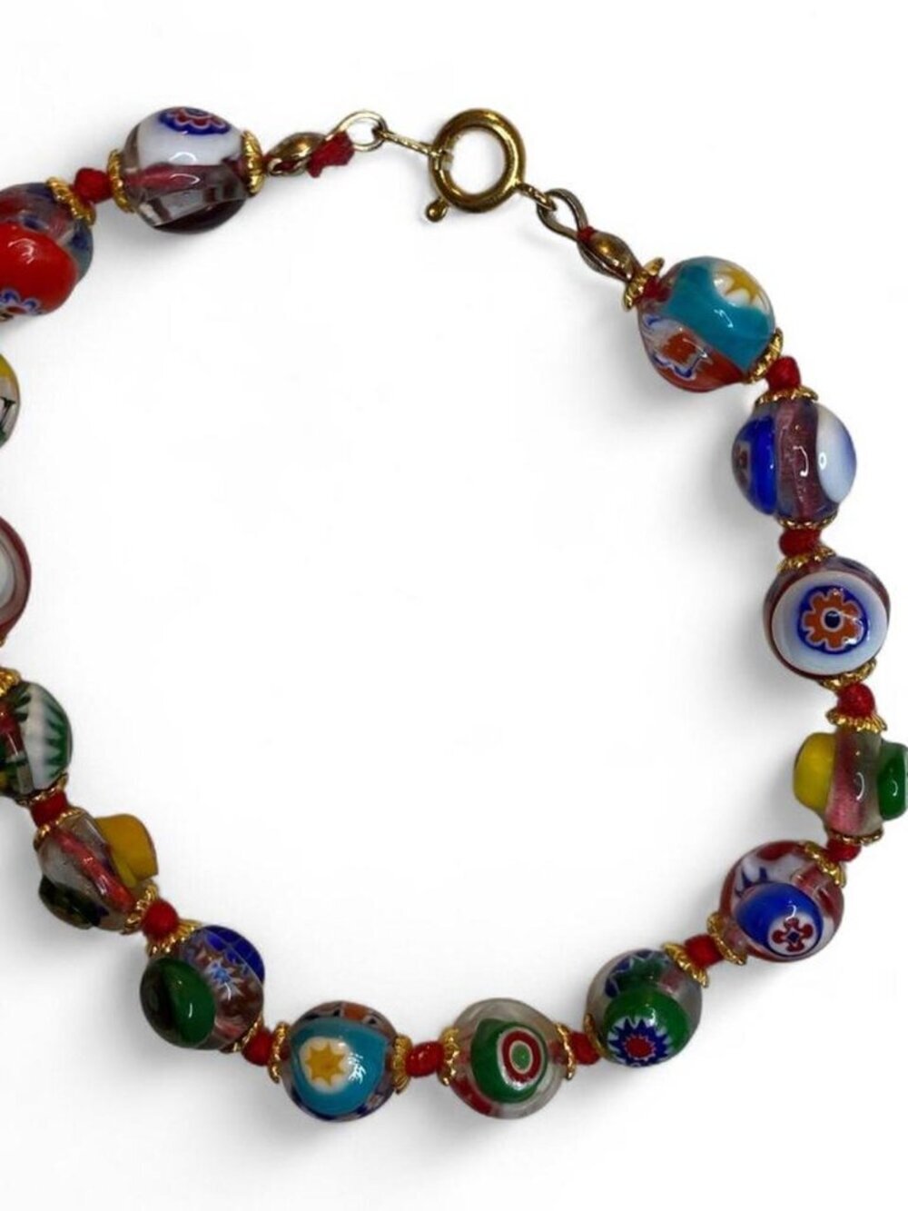 Vintage Murano Millefiori glass bracelet from Italy